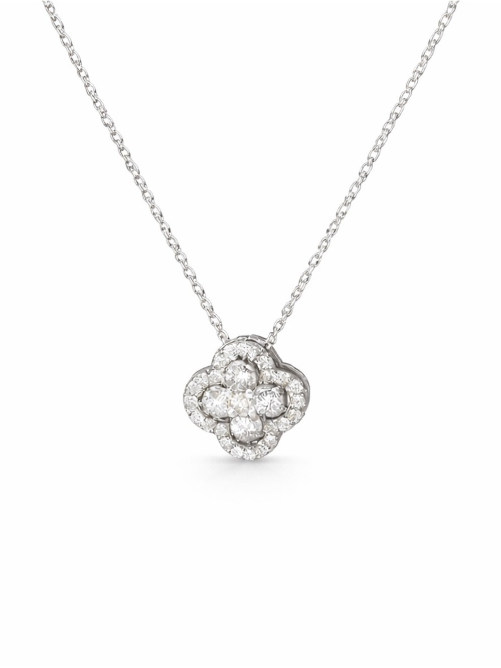 Classic Floral Minimalist Necklace with Crystals